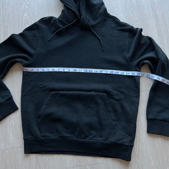 J Crew Tall Summit 11 oz Soft Knit Fleece Hoodie Mens Medium Black - Picture 4 of 9